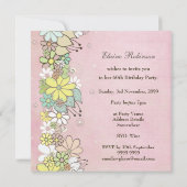 60e verjaardag Groene bloei Aangepaste Uitnodiging (Achterkant)