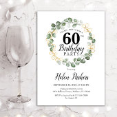 60e verjaardag - Groene olievlek met eucalyptus Kaart