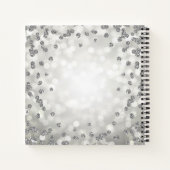 60e verjaardag Guestbook Silver Blue Glam Lights Notitieboek (Achterkant)
