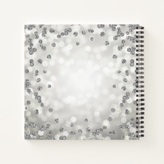 60e verjaardag Guestbook Silver Blue Glam Lights Notitieboek (Achterkant)