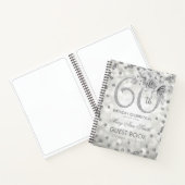 60e verjaardag Guestbook Silver Glam Lights Notitieboek (Binnen)