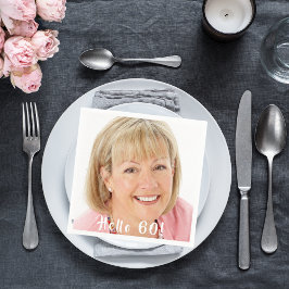 60e verjaardag hallo 60 fotovrouwen servet
