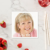 60e verjaardag hallo 60 fotovrouwen servet (Insitu)