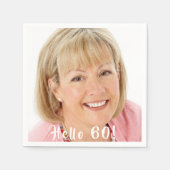 60e verjaardag hallo 60 fotovrouwen servet (Voorkant)