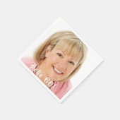 60e verjaardag hallo 60 fotovrouwen servet (Hoek)