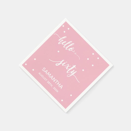 60e verjaardag hallo blush roze 60 servet (Hoek)