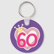 60e verjaardag hart prinses kroon roze