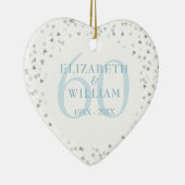 60e verjaardag Harten Confetti Keramisch Ornament (Rechts)