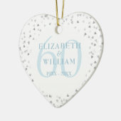 60e verjaardag Harten Confetti Keramisch Ornament (Links)