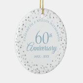 60e verjaardag Harten Confetti Keramisch Ornament (Rechts)