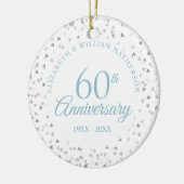 60e verjaardag Harten Confetti Keramisch Ornament (Links)