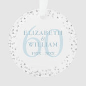 60e verjaardag Harten Confetti Ornament (voorkant)