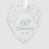 60e verjaardag Harten Confetti Ornament (voorkant)