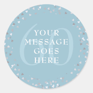 60e verjaardag Harten Confetti Ronde Sticker