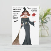 60e verjaardag heks alsjeblieft 🧙 grappig vrouwen kaart (Staand voorkant)