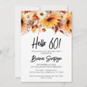 60e Verjaardag Herfst Floral Kaart (Voorkant)