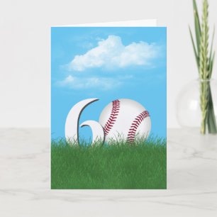 60e verjaardag honkbal in groen gras kaart