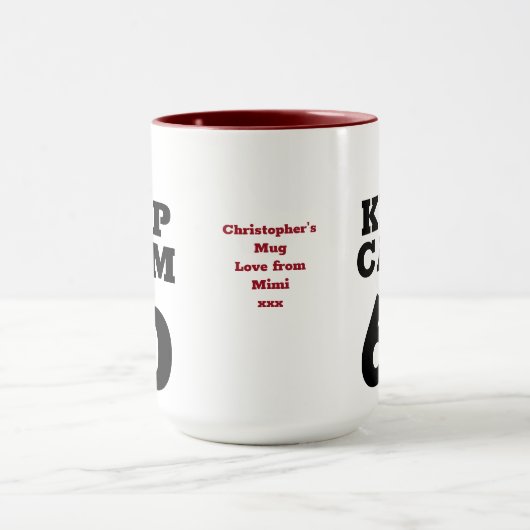 60e verjaardag Houd kalm add Message Funny Mok (Midden)