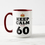 60e verjaardag Houd kalm add Message Funny Mok (Links)