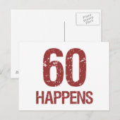 60e verjaardag Humor Briefkaart (Voorkant / Achterkant)