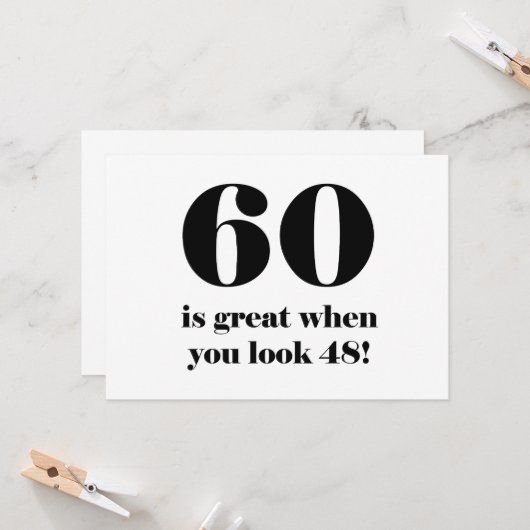 60e verjaardag Humor Kaart (Voorkant / Achterkant in situ)