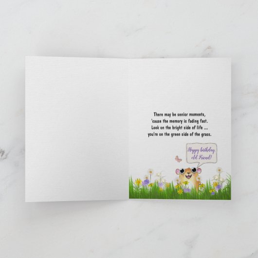 60e verjaardag humor op ouder worden kaart (Binnen)