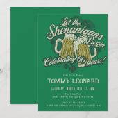 60e verjaardag Iers St.Patrick's Day Bier Kaart (Voorkant / Achterkant)