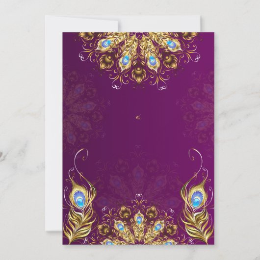 60e verjaardag Indiase etnische roze gouden pauw Kaart (Achterkant)