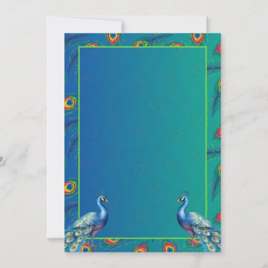 60e verjaardag Indische etnische groene gouden pau Kaart (Achterkant)