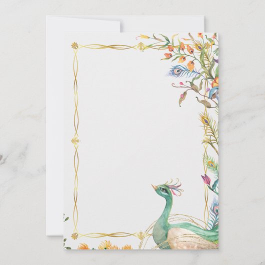 60e verjaardag Indische etnische groene gouden pau Kaart (Achterkant)