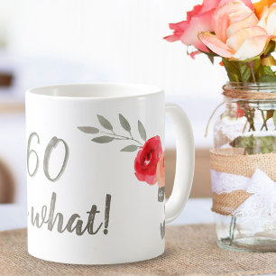 60e verjaardag Inspirerende waterverf bloemstuk Koffiemok