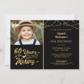 60e Verjaardag JAREN IN HET MAKEN van String Light Kaart (Voorkant)