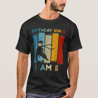 60e Verjaardag Jongen Ninja Lover 60 Jaar Oud Funn T-shirt