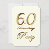 60e Verjaardag Jubileum Goud Ivoor Elegant Kaart (Voorkant)