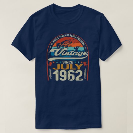 60e verjaardag juli 1962 60 jaar oud t-shirt (Design voorkant)