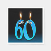 60e verjaardag kaars met oogballen servet (Voorkant)