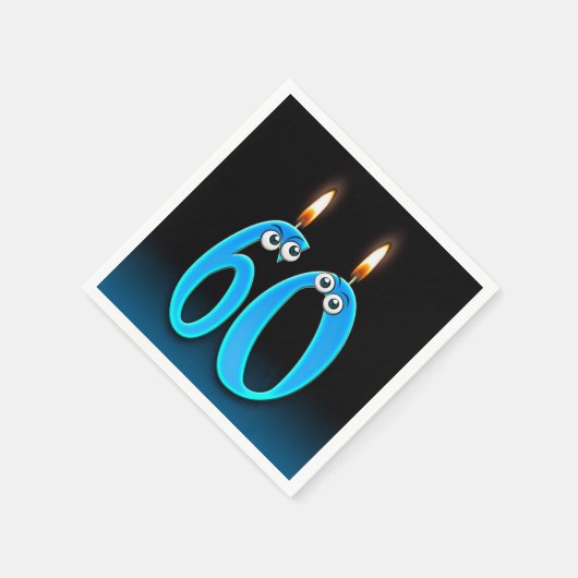 60e verjaardag kaars met oogballen servet (Hoek)