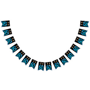 60e verjaardag kaarsen met oogballen vlaggetjes