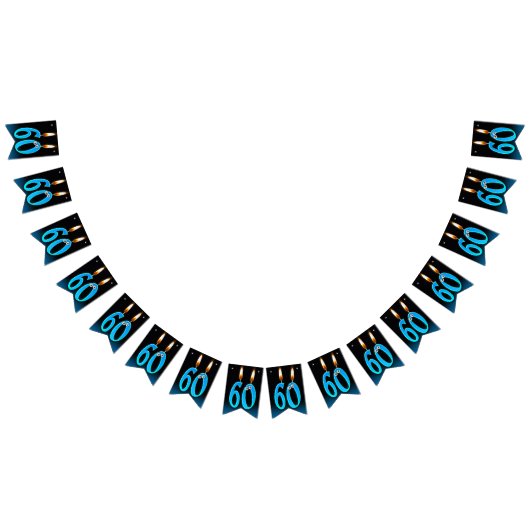60e verjaardag kaarsen met oogballen vlaggetjes (Alle)