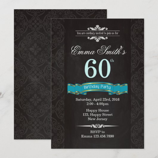 60e verjaardag kaart (Voorkant / Achterkant)