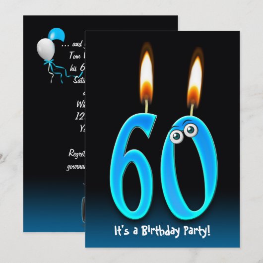 60e verjaardag kaart (Voorkant / Achterkant)