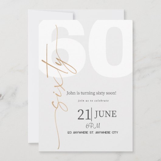 60E verjaardag Kaart (Voorkant)