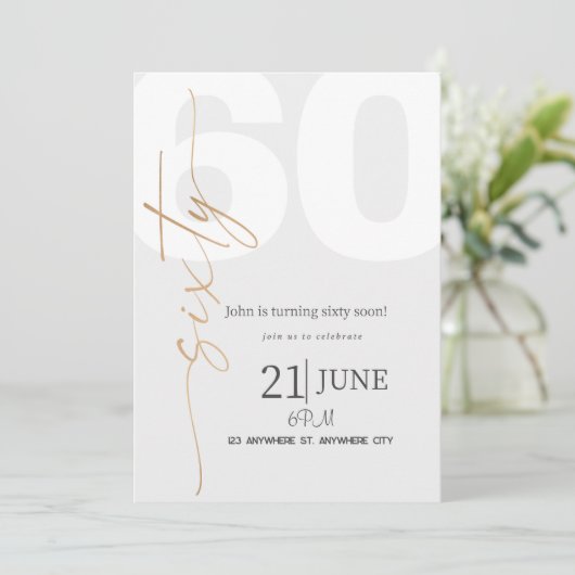 60E verjaardag Kaart (Staand voorkant)