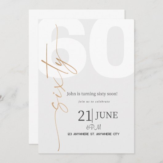 60E verjaardag Kaart (Voorkant / Achterkant)