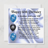 60e verjaardag Kaart - Broer (Voorkant)