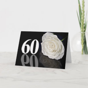60e verjaardag Kaart met een klassieke witte roos
