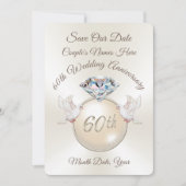 60e verjaardag Kaart opslaan datum jubileumkaarten (Voorkant)