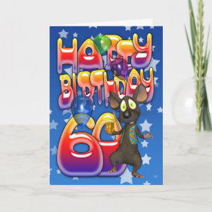 60e verjaardag Kaart schattig met kleine muis