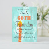 60e verjaardag Kandle Blue Oranje Party Invitation Kaart (Staand voorkant)