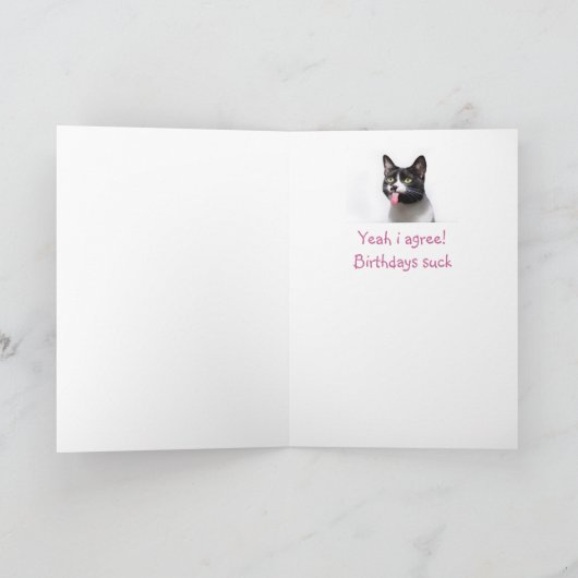 60e verjaardag Kat uitsteken Tongue Funny Humor Kaart (Binnen)